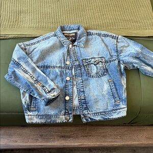 True Religion Boxy Super T Cropped Denim Jacket